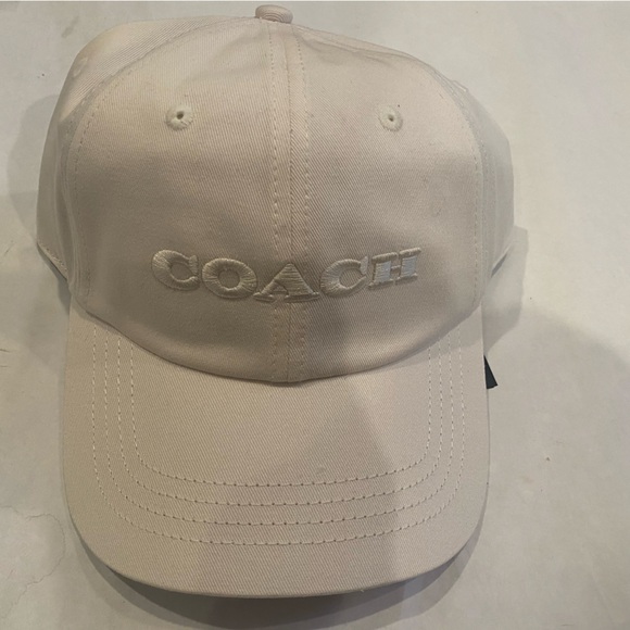 Coach women’s Logo Embroidered Baseball Cap in Chalk black OR off white NWT - Picture 2 of 8